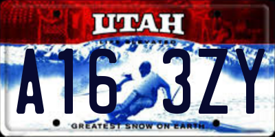 UT license plate A163ZY