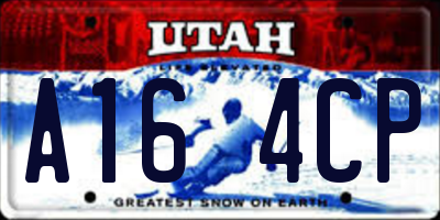 UT license plate A164CP