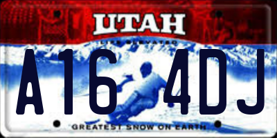 UT license plate A164DJ