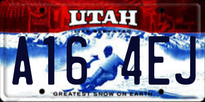 UT license plate A164EJ