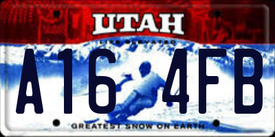 UT license plate A164FB