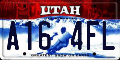 UT license plate A164FL