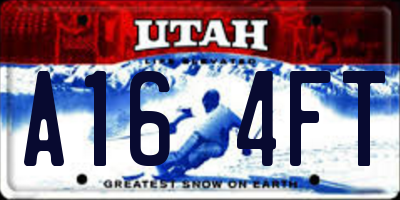 UT license plate A164FT