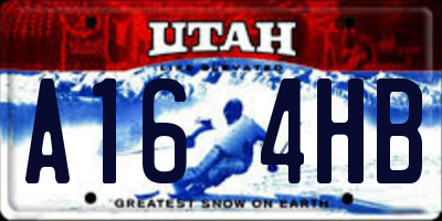 UT license plate A164HB