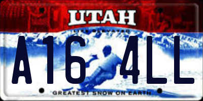 UT license plate A164LL