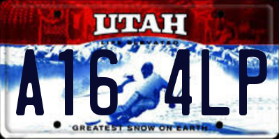 UT license plate A164LP