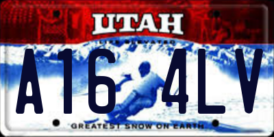 UT license plate A164LV