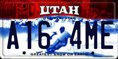 UT license plate A164ME