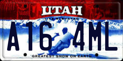 UT license plate A164ML
