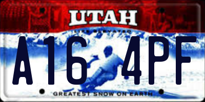 UT license plate A164PF