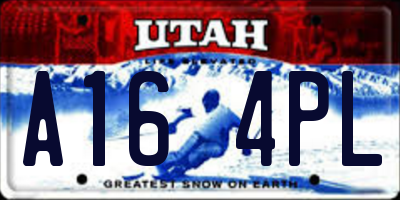 UT license plate A164PL