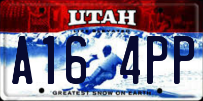 UT license plate A164PP