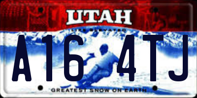UT license plate A164TJ