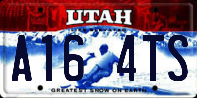 UT license plate A164TS
