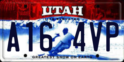 UT license plate A164VP