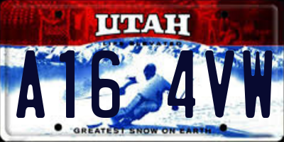 UT license plate A164VW