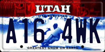UT license plate A164WK