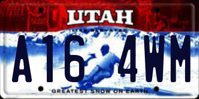 UT license plate A164WM