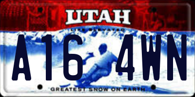 UT license plate A164WN