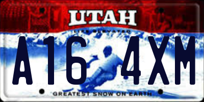 UT license plate A164XM