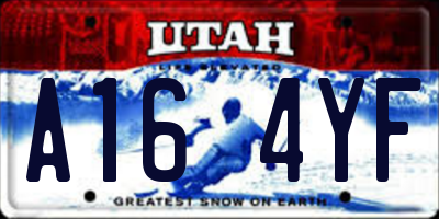 UT license plate A164YF