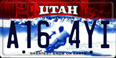UT license plate A164YI