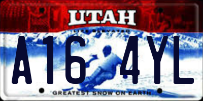 UT license plate A164YL
