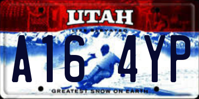 UT license plate A164YP