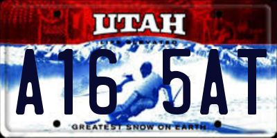 UT license plate A165AT