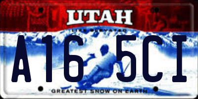 UT license plate A165CI