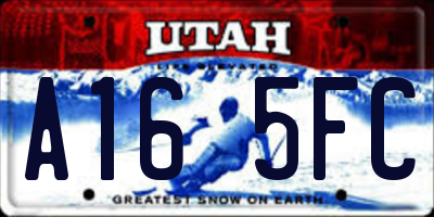 UT license plate A165FC