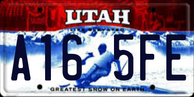 UT license plate A165FE