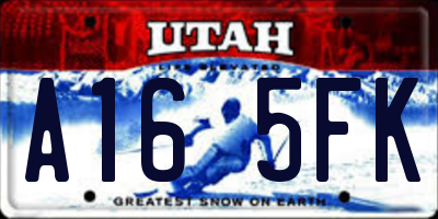 UT license plate A165FK