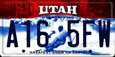 UT license plate A165FW