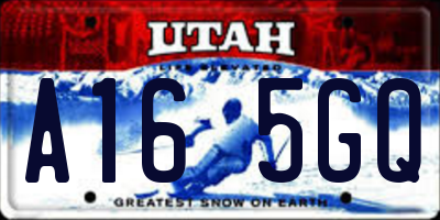 UT license plate A165GQ