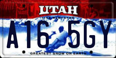 UT license plate A165GY