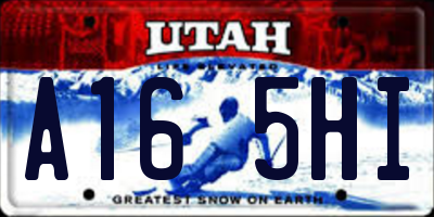 UT license plate A165HI