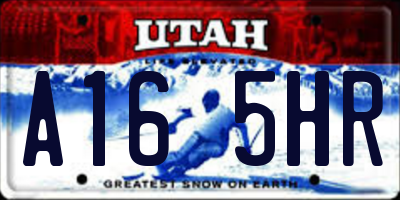 UT license plate A165HR