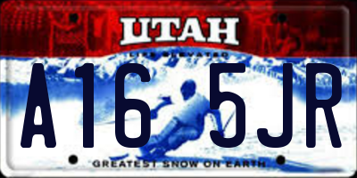 UT license plate A165JR
