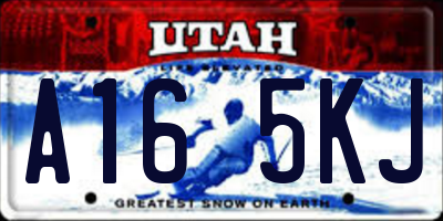 UT license plate A165KJ