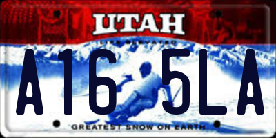 UT license plate A165LA