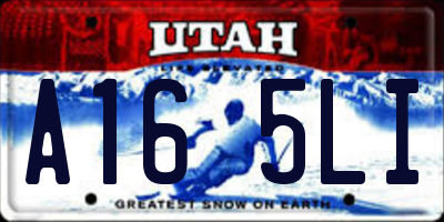 UT license plate A165LI