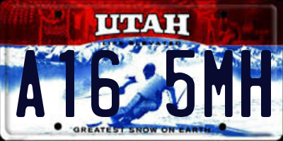 UT license plate A165MH