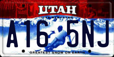 UT license plate A165NJ