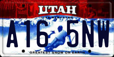 UT license plate A165NW