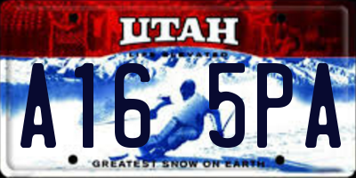 UT license plate A165PA