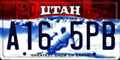 UT license plate A165PB