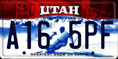 UT license plate A165PF