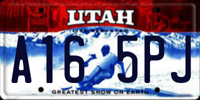 UT license plate A165PJ