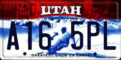 UT license plate A165PL